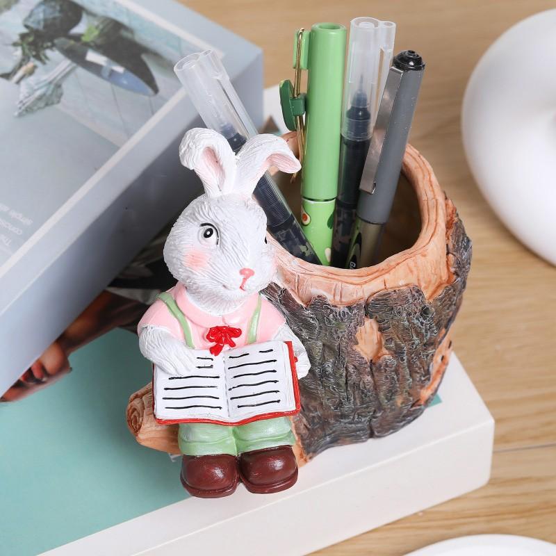 Easter Reading Bunny Resin Fleshy Flower Pot Decoration Garden Gardening Courtyard Home Decoration