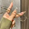 Gold silk plain glasses frame, European and American retro square frame, Phnom Penh myopia can be matched with degree flat glasses, anti-blue light g