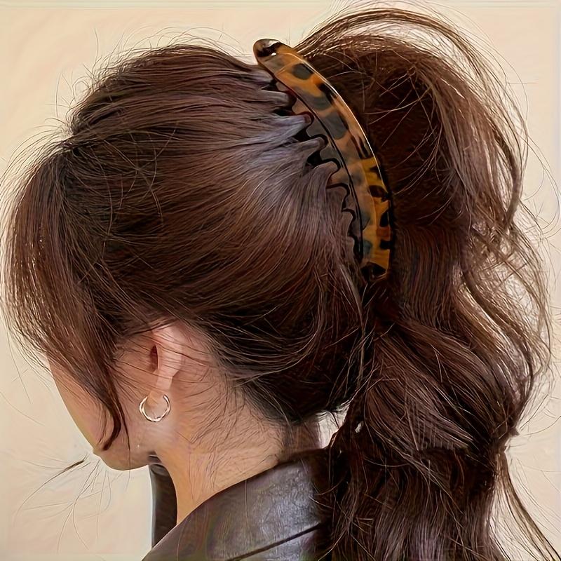 3-piece Set of Large Anti-slip Banana Clips with Back Comb for Women's Ponytail and Updo Clips, Versatile Hair Clips