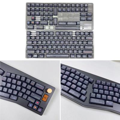 XDA Profile PBT Keycaps Set for Programmers Heat Sublimated Black Finish Mechanical Keyboard Keycaps 128PCS