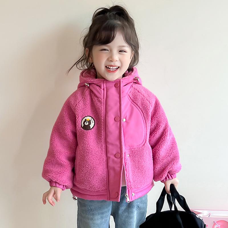 

Girls Quilted Fleece-Lined Winter Cotton Jacket - Trendy Children s Fashion Coat. 110 cm