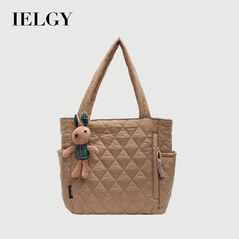 IELGY Ladies Tote Bag Cotton Clothes Large Capacity Commuter Portable Korean Version Fashion One-Shoulder Messenger Bag