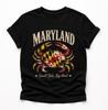Maryland Small State Big Heart Crab Flag T-Shirt, Maryland Pride Gift, Chesapeake Bay Lover, Small State Big Heart Crab Flag T-Shirt
