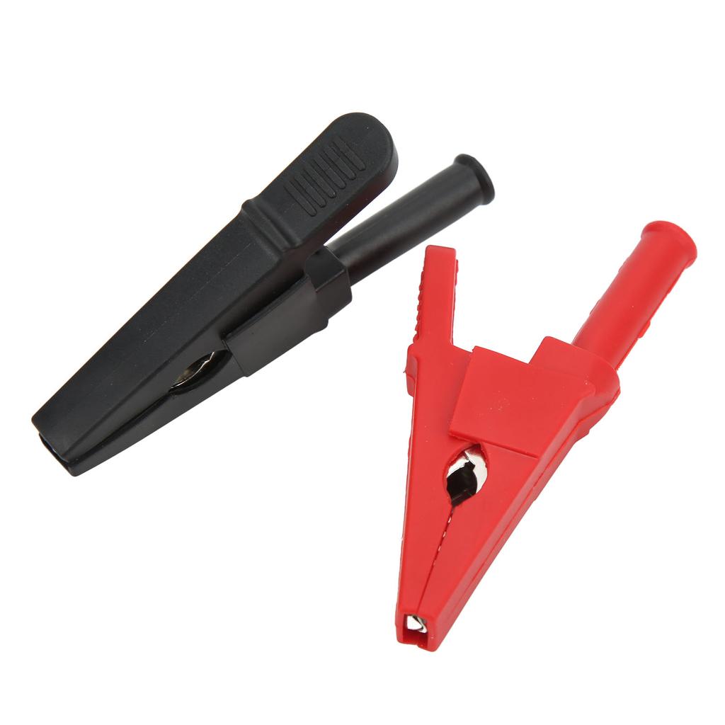 10pcs Electric Test Clip Brass Red Black 4mm 0.2in Hole 20mm 0.8in Open Type Copper Testing Clamp for Power Test