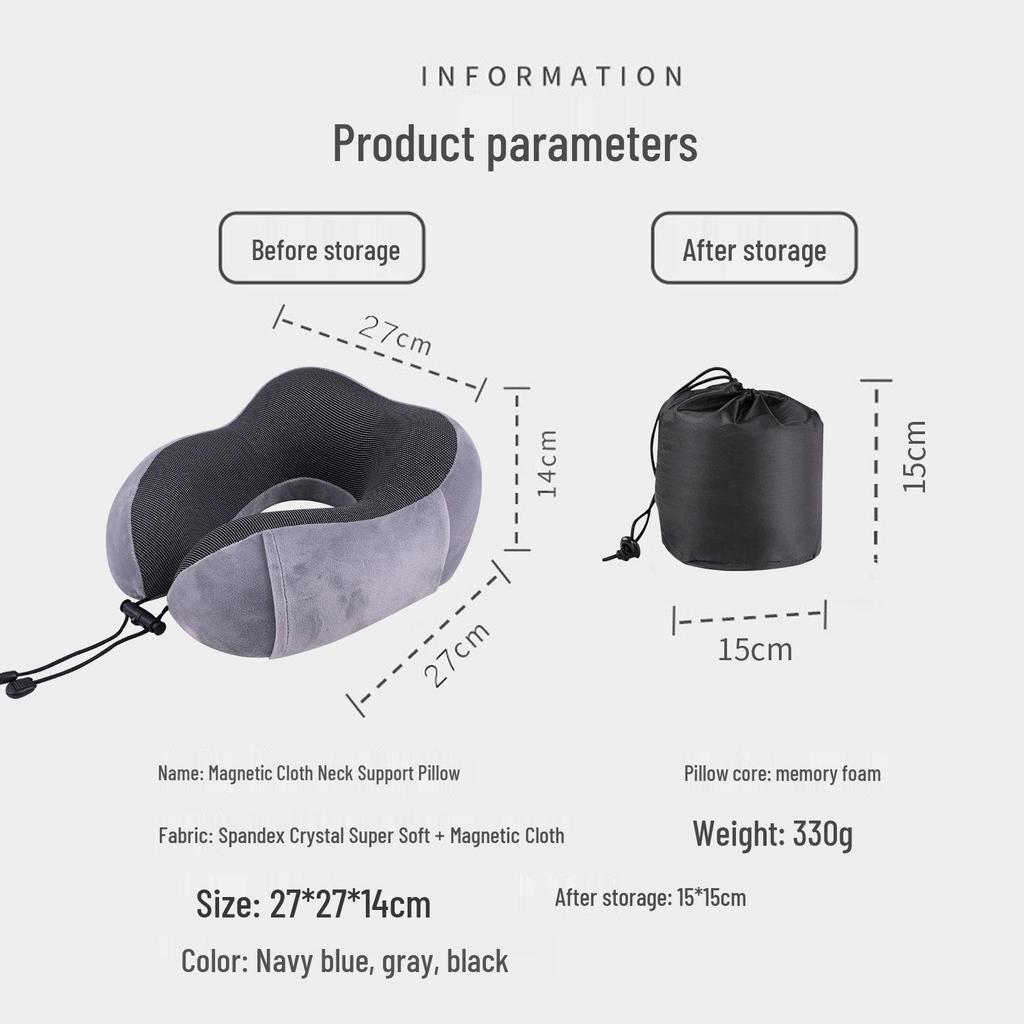 Ultra-Soft Travel Neck Pillow with Memory Foam Core