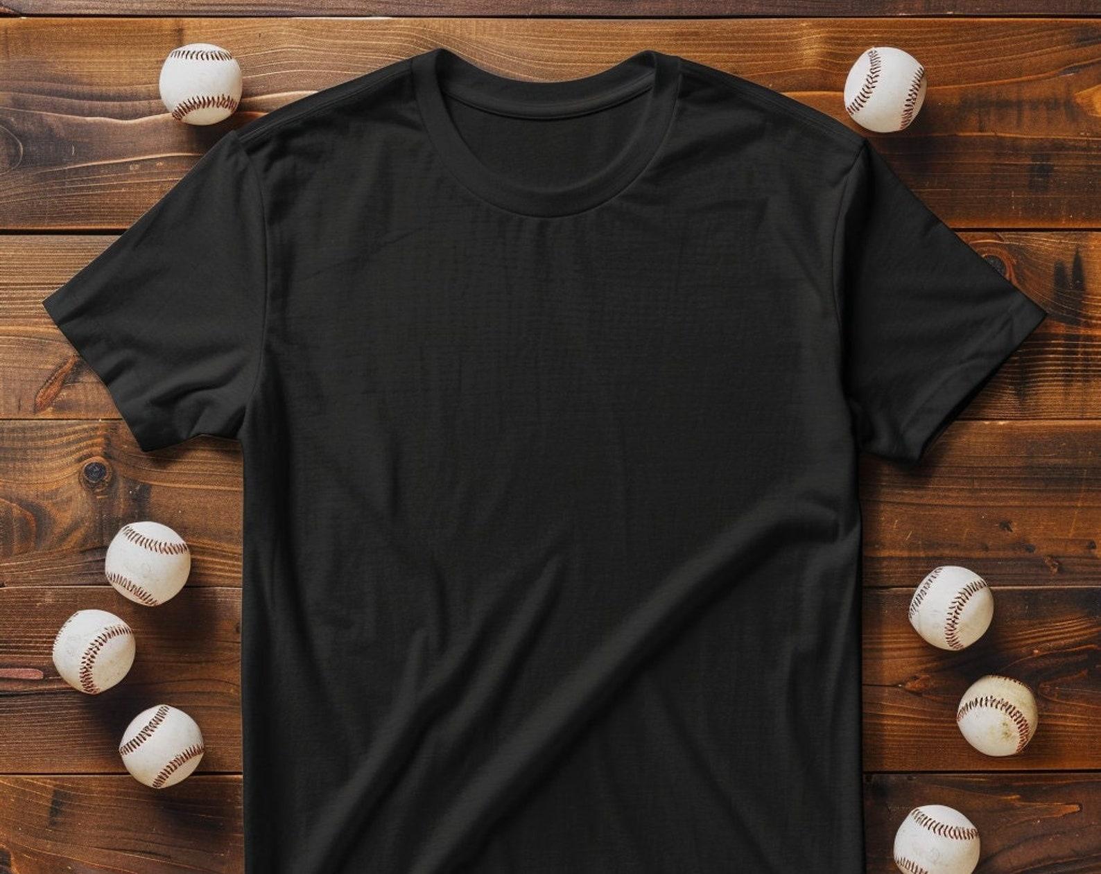 Baseball Themed Black T-Shirt Mockup XL
