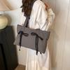 Canvas Bag Women's 2025 New Fashion Large Capacity Pleated Shoulder Underarm Bag Casual Fashion Messenger Tote Bag