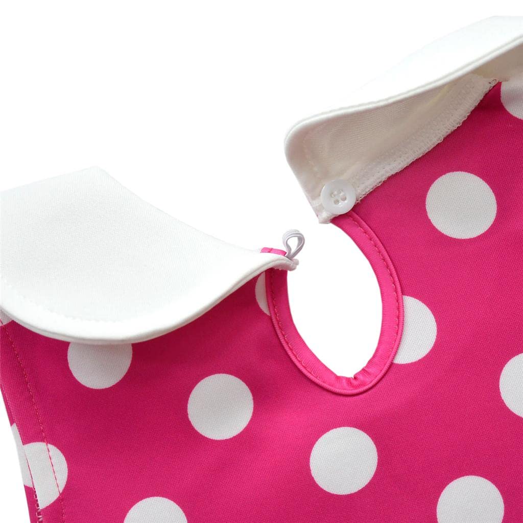 Baby Girls Polka Dot Fancy Dress Halloween Costume Birthday Party Outfit with Mouse Ears Hair Hoop Hot Pink Age [Dressy Daisy] 3-4