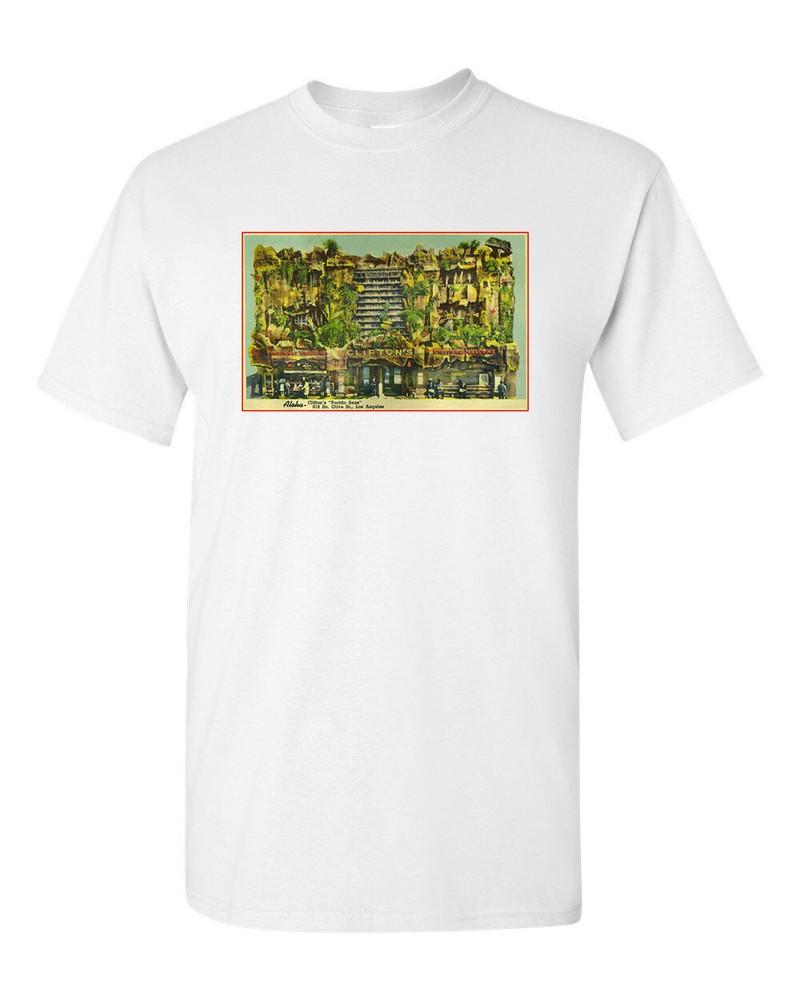 Retro Tiki T Shirt White Cotton Mug Bar No. 52 Cliftons Los Angeles