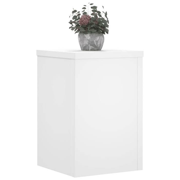 VidaXL Supports pour plantes 2 pcs blanc 25x25x35 cm bois d'ingénierie, support de fleurs, support de pot, support pour 852906
