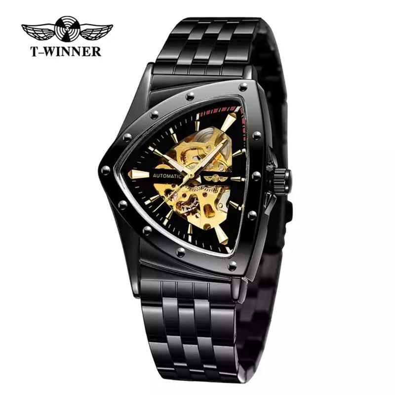 Winner Style Men'S Fashion Casual Hollow Triangle, Automatic Mechanical Watch