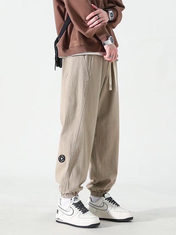 Dingfengbaoluo Men's Japanese Style Loose Cargo Jogger Pants