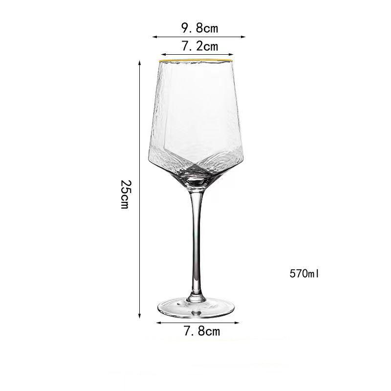 Diamond Red Wine Glass Cup High-grade Ins Style Crystal Glass Cups Colored Wine Glasses for Drinks Wineglass Champagne Flute Bar