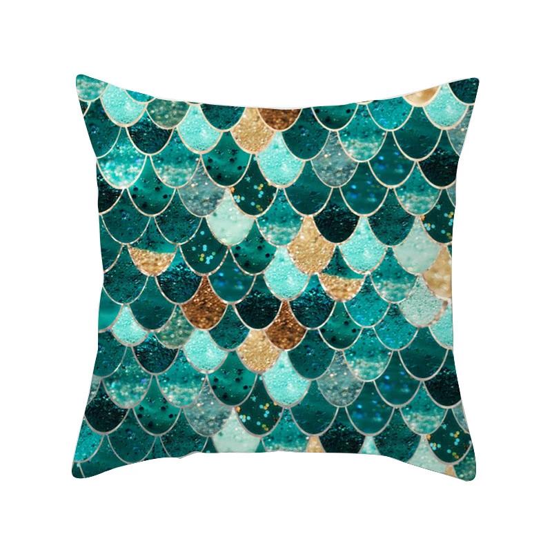Green Series Cushion Cover Eye Geometry Abstract Pillow Case Decorative Sofa Pillow Covers Home Decor Throw Pillowcase