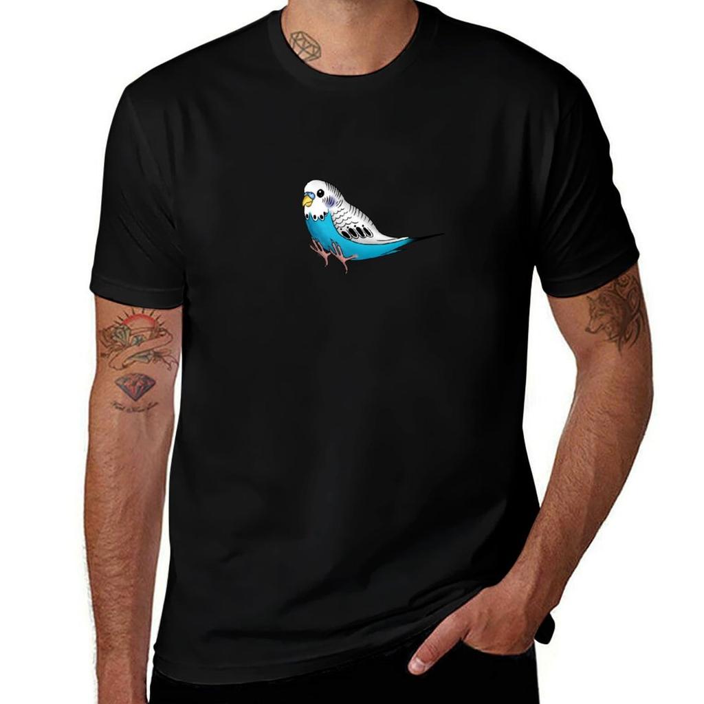 Blue Budgie TShirt Plus Size Summer Casual TShirt