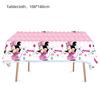 51pcs Minnie Party Tableware Includes Cup Plate Tablecloth Napkin for10 Guests