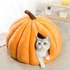 Pumpkin Cat Bed with Removable Washable Cushioned Pillow Winter Warm Small Medium Dog Cat Pet Cave House Indoor Kitten Puppy Sleeping Nest