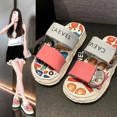Increase Height and Cool Women's Summer Slippers Skirt 2025 New High-end Feeling with Beautiful Thick Soles To Wear Out Seaside Beach Shoes
