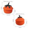 Halloween Woven Pumpkin Basket with Lid Pumpkin Gift Basket Multi-Function Cute Pumpkin Bucket Decorative for Candy Snacks