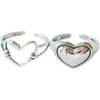 Korean Style Retro Love Heart Adjustable Open Ring for Women - Sweet Peach Heart Design