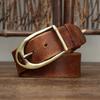 Belt Men's Washed-out Vintage Distressed Pure Cowhide Crack Leather Pin Buckle Trendy Unique Denim Casual Belt Men's