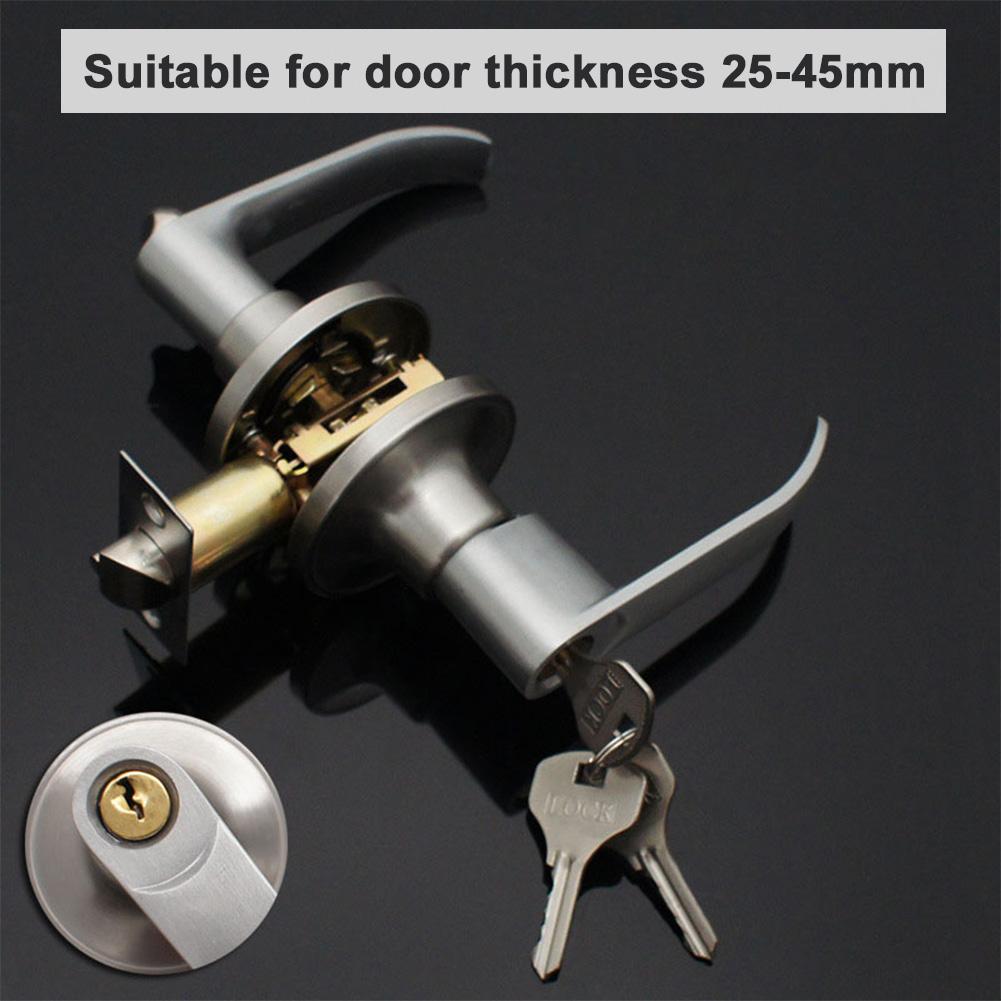 1-5PCS Locking Door Handle Stainless Steel Entrance Door Handles Interior Lever Lock Door Knob Replacement for Home Office