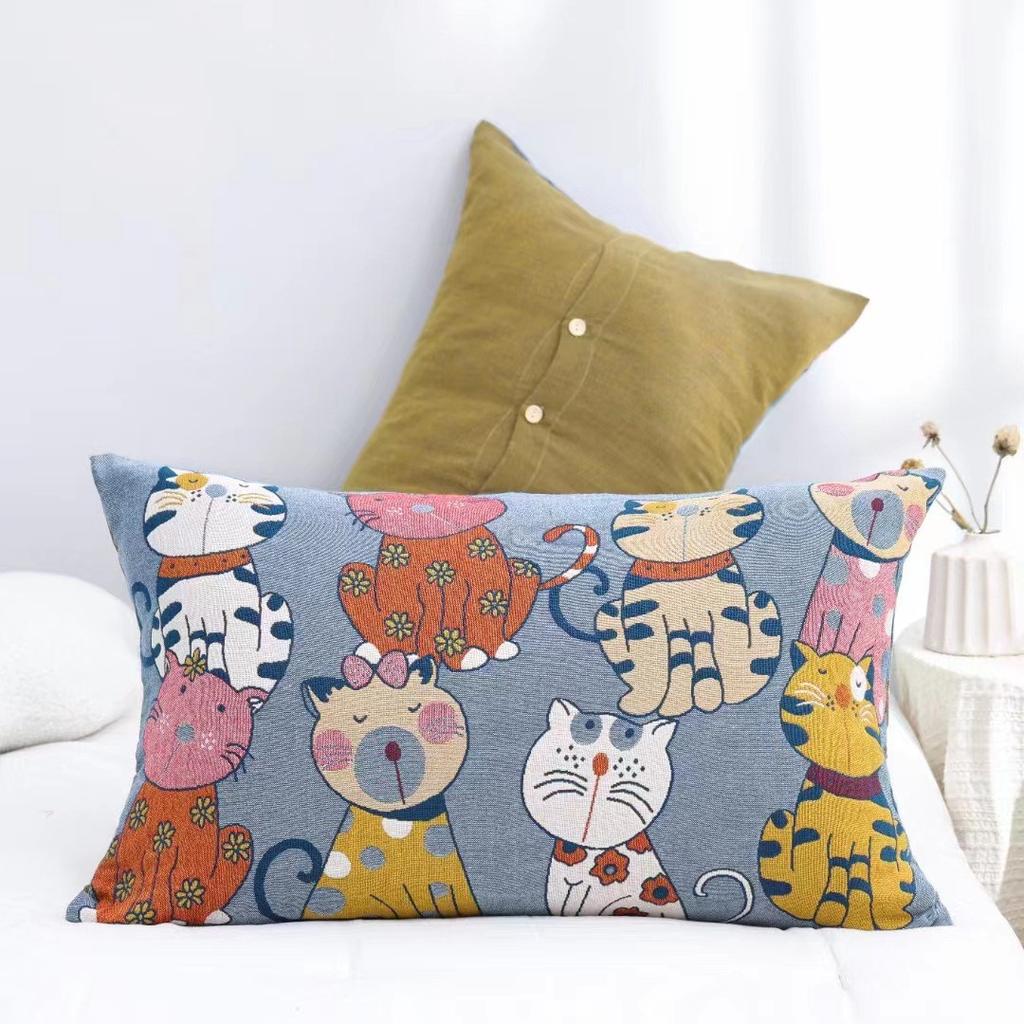 Simple Gauze Thickened Cotton Pillowcases, A Pair of Soft Cartoon European Cotton Simple Pillowcases, Non-slip and Non-falling Off