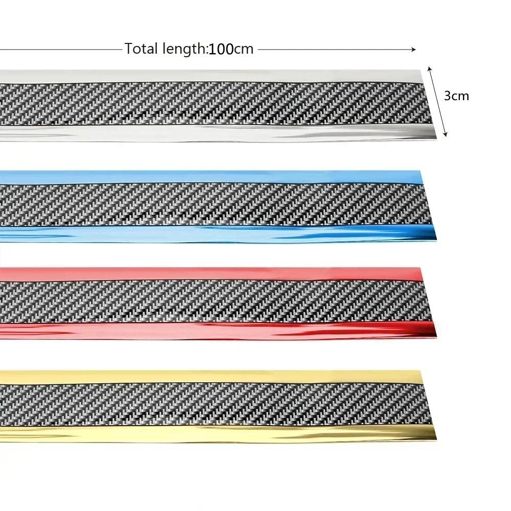 Auto Stickers Anti Kras Instaplijsten Protector Rubber Strip Koolstofvezel Auto Drempel Bescherming Bumper Film Sticker Auto Styling