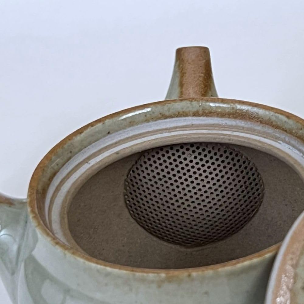 Tokoname Ash Glaze Teapot 400ml with Ceramic CeraMesh Strainer - Made In Japan