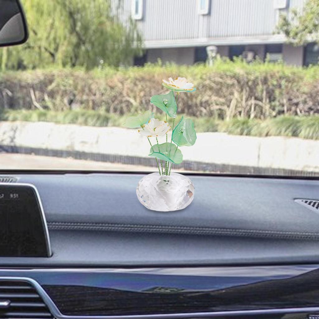 Car Dashboard Flower Decor Artificial Floral Ornament Creative Desktop Statue for Women Girl Bedroom