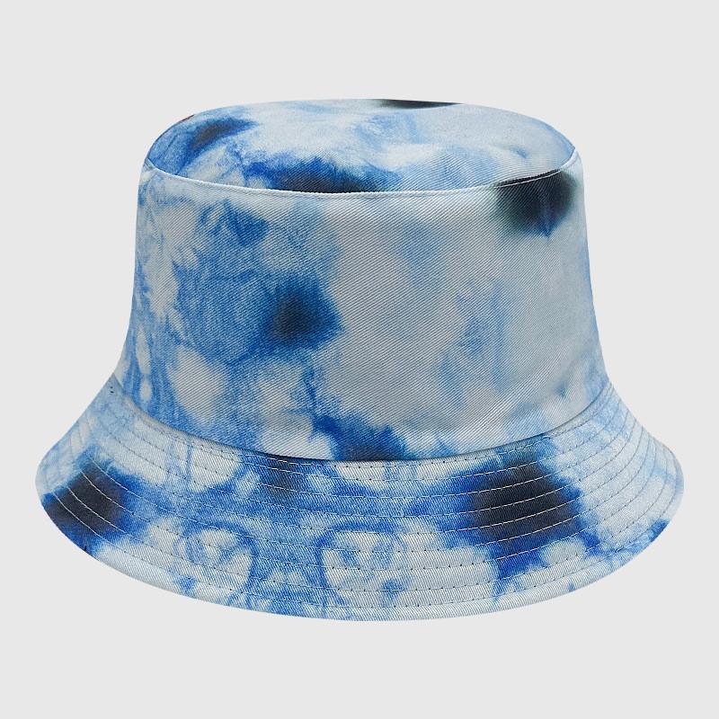 Neutral Summer Tie Dye Printed Fisherman Hat Outdoor Breathable Hat Sunshade