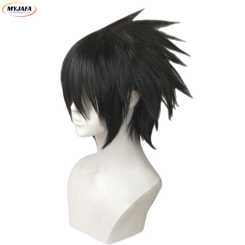 High Quality Sasuke Uchiha Cosplay Wig Short Black Heat Resistant Synthetic Hair Anime Cosplay Wigs + Wig Cap