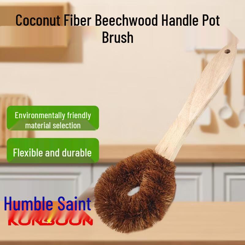 Zestaw szczotek do szorowania garnków z drewna bukowego i włókna kokosowego