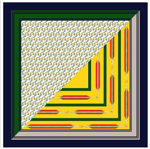 

90cm Shawls and Wraps Animal Chain Pattern Imitated Silk Fabric Scarves Color Matching Scarfs for Woman Accessories 90X90CM