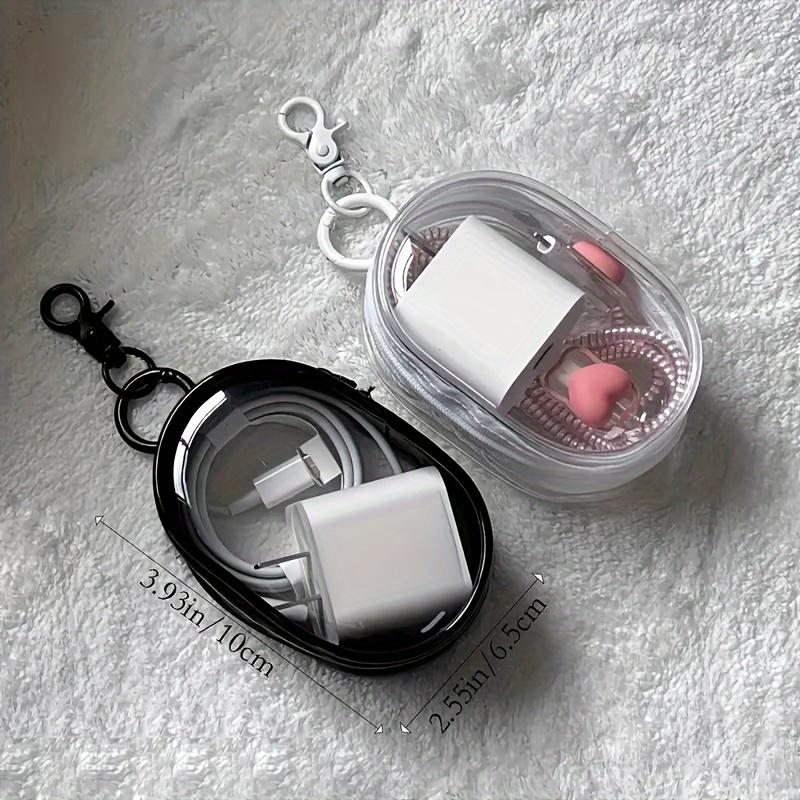1pc Transparent Cable Organizer Box For Storing Data Cable Charger Mini And Portable For Carrying Out Charger, Earphones, Etc.