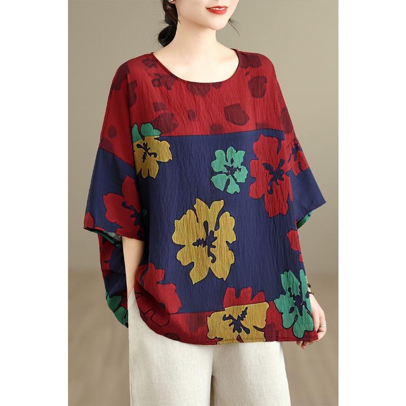 DIMANAF 2026 Women Plus Size New T-Shirt Print Loose Casual O-Neck Lady Tops Tees Shirts Oversize Summer