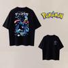 Summer Anime PokéMon Cosplay Tshirt Cotton Short Sleeve Tops Casual Loose Retro Tshirt Unisex Unisex Kids Family Matching Outfits