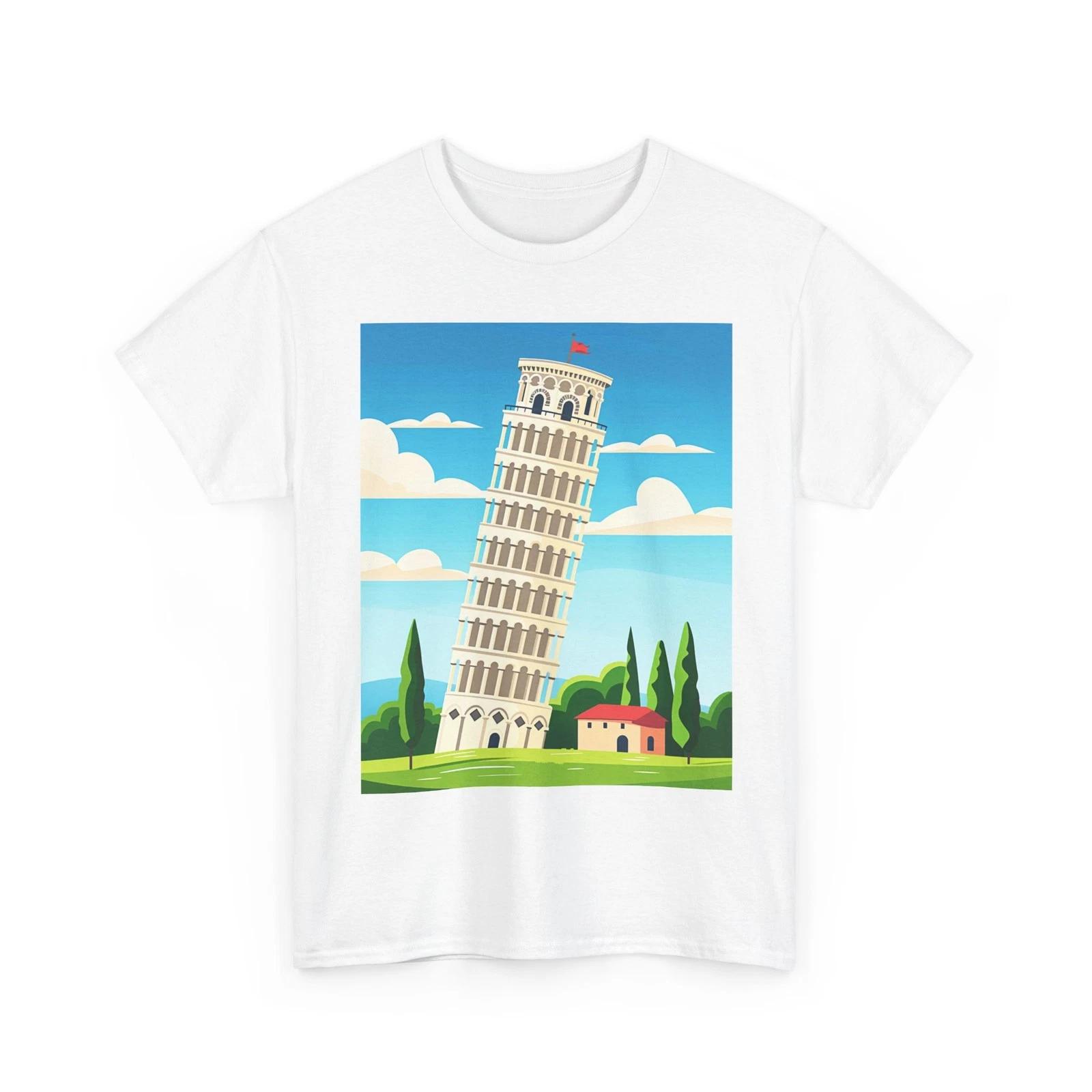 LEANING TOWER OF PISA ART Tshirt TEE ITALY ROME MEN WOMEN TRAVEL WEAR SHIRT 4XL