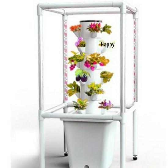 Cross-border Hydroponic Vertical Tower: Soilless Cultivation with Plant Lights, Available in 10, 15, 20, 25, and 30 Holes for Vegetable Growth.