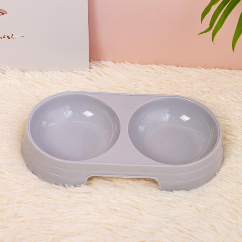 

Candy-colored Plastic Pet Cat Bowls and Macaron-colored Oval Pet Double Bowls серый
