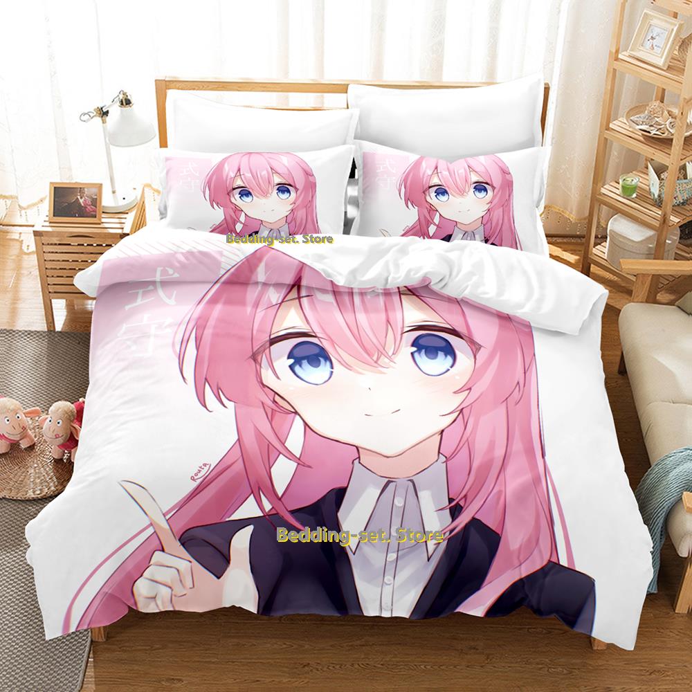 New Shikimori's Not Just A Cutie Bedding Set Cartoon Anime three-piece Set Adult Kid Bedroom Duvetcover Sets Camas Dormitorio
