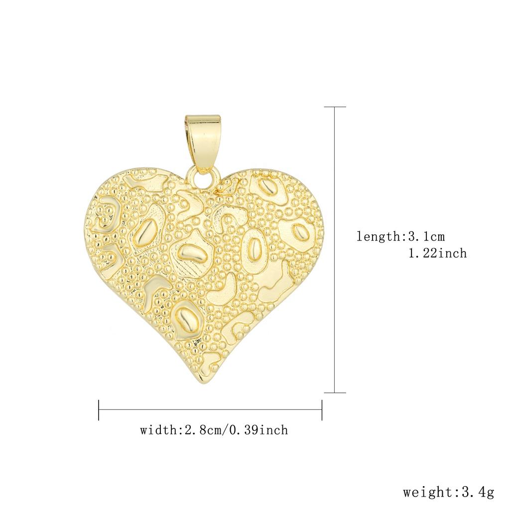 14K Gold Plated Brass Jewelry Leopard Print Heart Pendant Enamel Colorful DIY Drip Oil Design Charm for Women Fashion Accessory