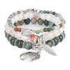 Handmade Bohemian Turquoise Beaded Bracelet With Tree Of Life Feather Charm Women Men Jewelry