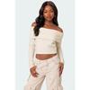 New Tops for Women Solid Color One-line Collar Off-shoulder Long-sleeved Sweater for Women