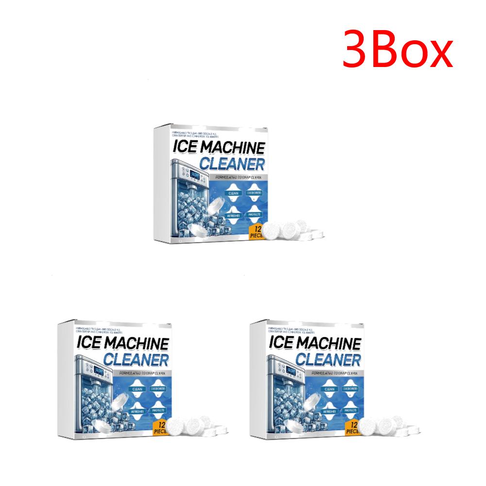 12pcs/box Effervescent Tablets Ice Machine Cleaner Descaler Cleaning Tablets for Descaling Deodorizing Dirts Stains Remover