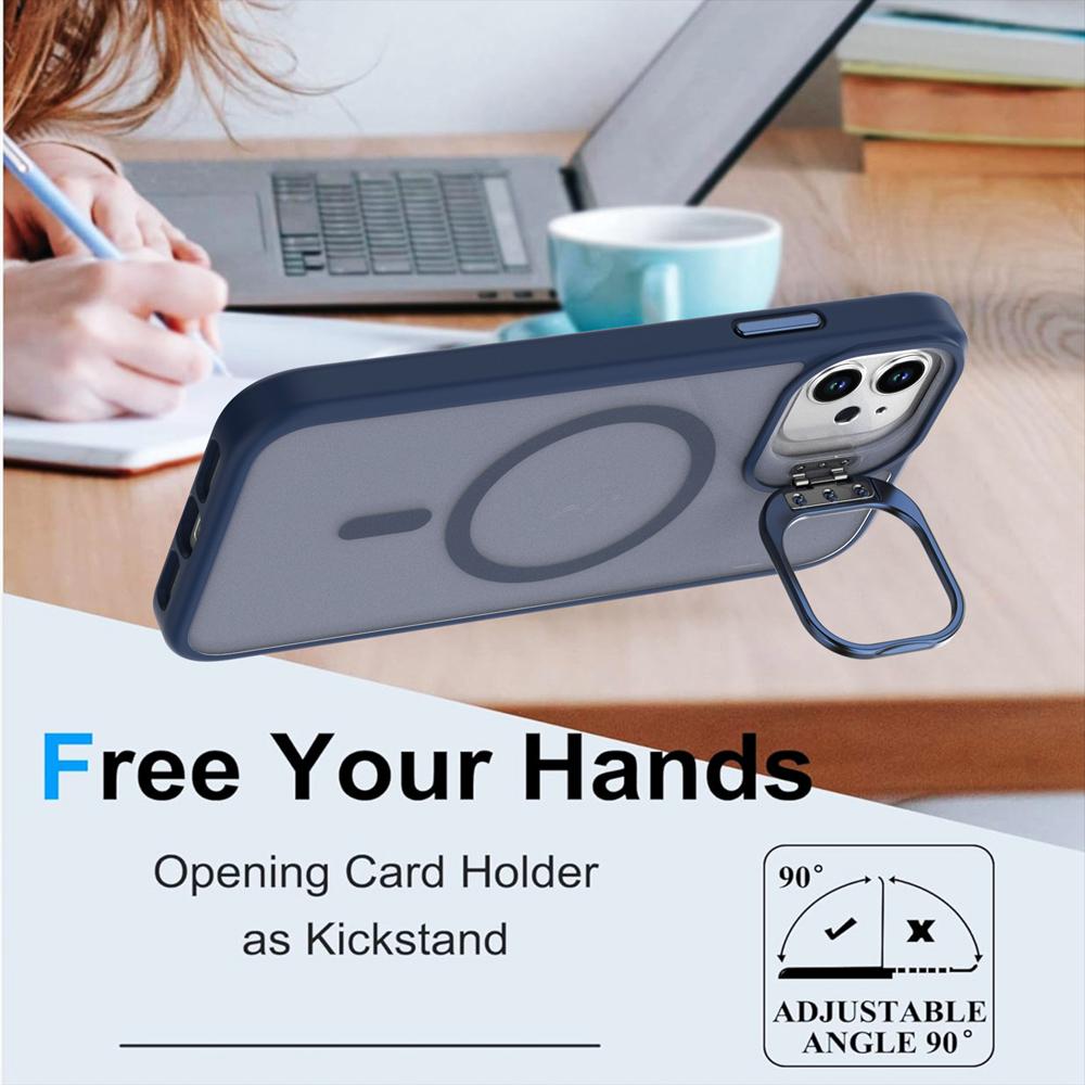 KEYSION Linsenständer Magnetische Handyhülle für MagSafe für iPhone 11 12 Pro Max 11 Pro Matt Durchscheinend Stoßfeste Rückseite