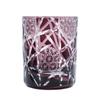 Cut Glass Rock Glass with Chrysanthemum and Arrow Gift Set Pattern, (purple)