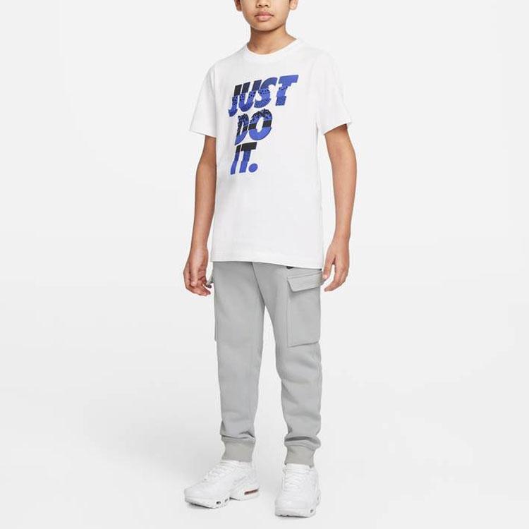 Nike Sportovní oblečení Potisk písmen Ležérní Kulatý výstřih Krátký rukáv Tričko Dětské topy DO1822-100