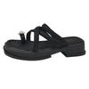 Summer 2024 New Platform Women's Toe Slippers Trendy Korean Version Comfortable Cross Strap Beach Shoes Fashion Sandals