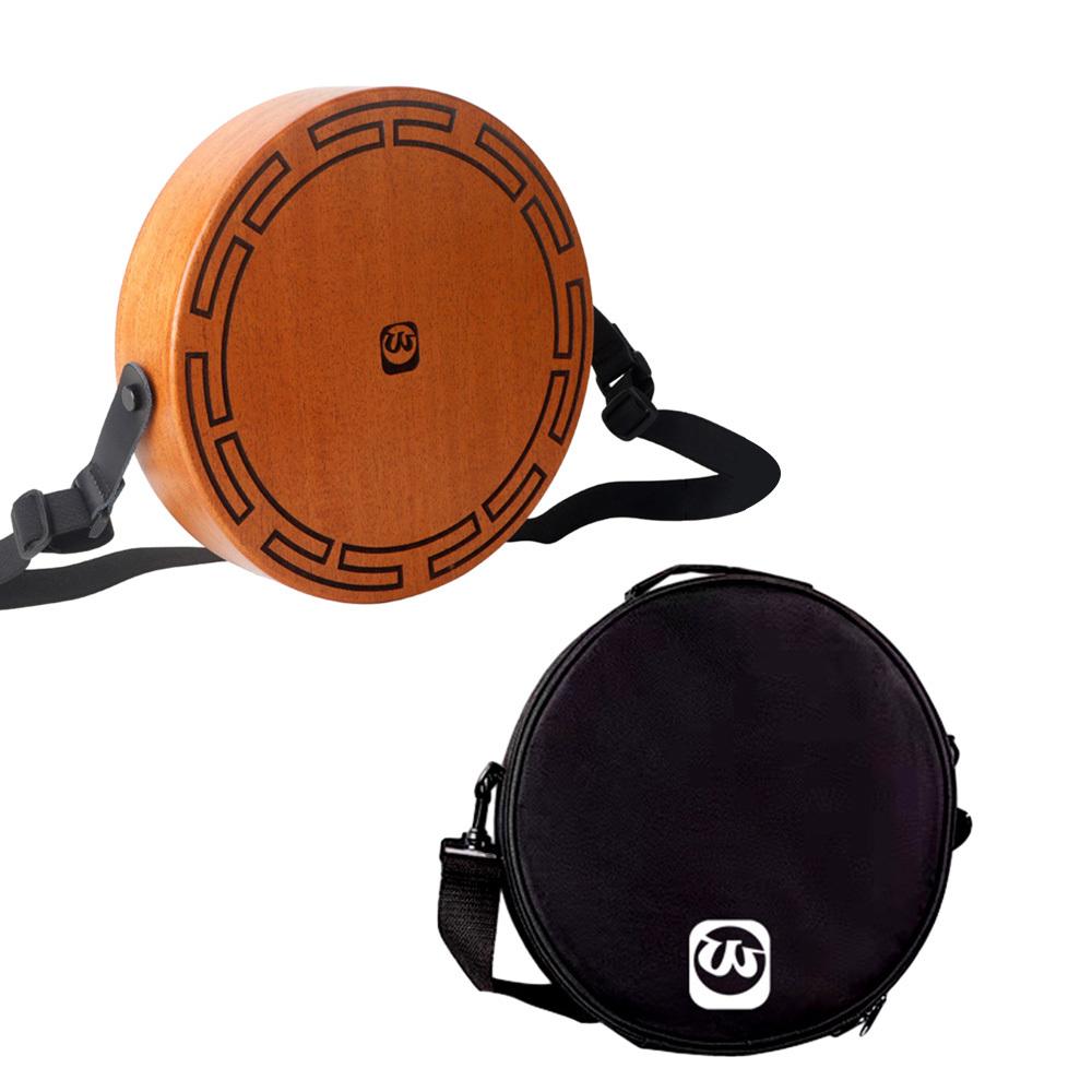Cajon Wooden Drum 2-tone Flat Hand Drum Percussion Instrument with Adjustable Strap and Storage Bags Portable Octagonal Drum